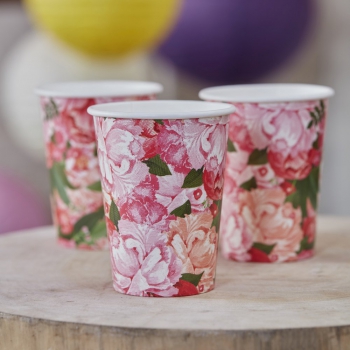 Party-Becher Blumen - Boho