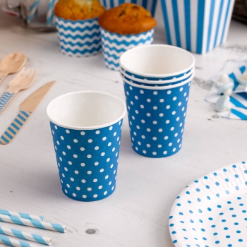 Party Becher Punkte - weiß/blau