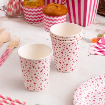 Carnival - Paper Cups - Stars Pink