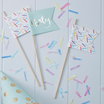 Party Fahnen Pick & Mix - Gold/Sprinkles