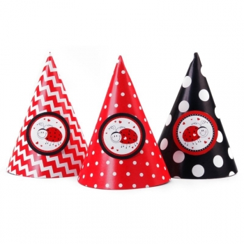 Party-Hüte Marienkäfer - schwarz/rot