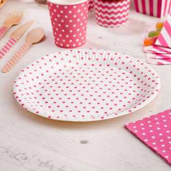 Carnival - Paper Plates - Dots Pink