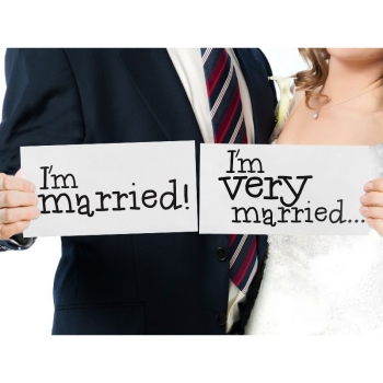 Funny cards, "I'm married/ I'm very married" plate, 2 pcs