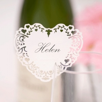 Platzkarten fürs Glas - Vintage Herzen