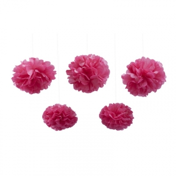 PomPom 5er Set - pink