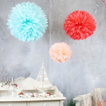PomPom Set - Coral Crush