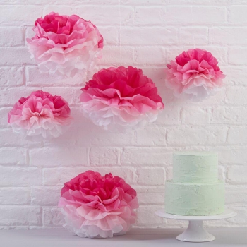 PomPom 5er Set Pick & Mix - pink ombre