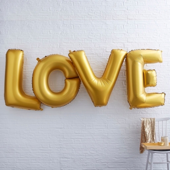 Riesenballons LOVE - gold
