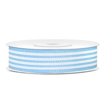 Ripsband Streifen 18mm/10m - hellblau/weiß
