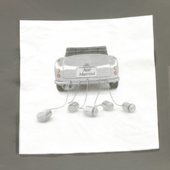 Car just married napkin