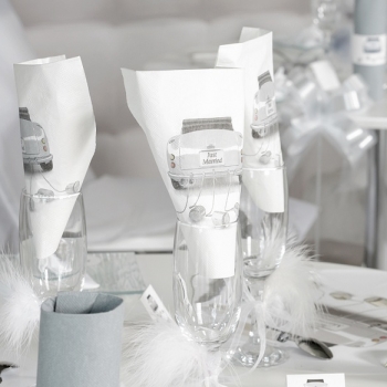 Papierservietten Just Married Auto