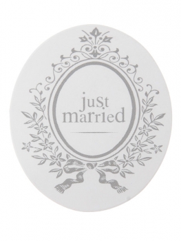 Sticker Just Married 50er - weiß