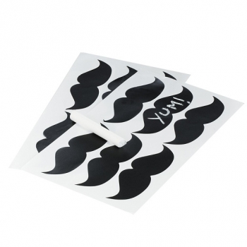 Sticker Kreidetafel - Schnurrbart 12er