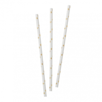 Gold Foiled Star Straws - Metallic Star
