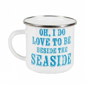 Tasse "Beside The Seaside" Emaille - blau