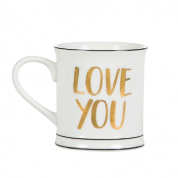Tasse Love You More Than All The Stars - schwarz/gold/weiß
