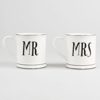Tassen Duo Mr & Mrs - schwarz/weiß