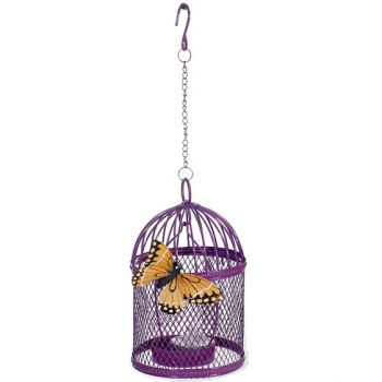Teelichthalter Vogelkäfig - lila