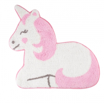 Teppich / Vorleger Einhorn - rosa/weiß