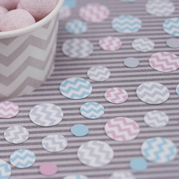 Tischkonfetti Chevron Divine - blau/grau/rosa