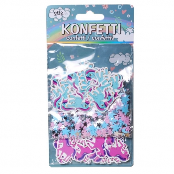 Konfetti Einhorn Sterne - blau/lila/rosa