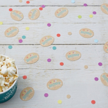 Tischkonfetti Happy Birthday - Kraftpapier