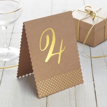 Tischnummern Gold - Kraft Perfection
