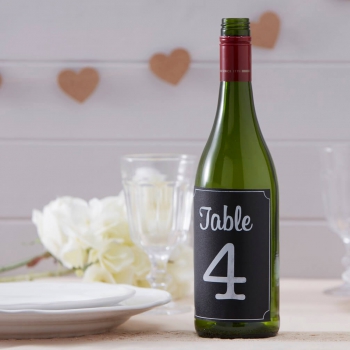 Chalkboard Bottle Sticker Table Numbers 1-12 - Vintage Affair