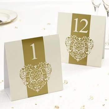 Tischnummern Vintage Romance - ivory/gold