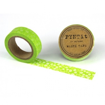 Washi Masking Tape Blumen - weiß/grün