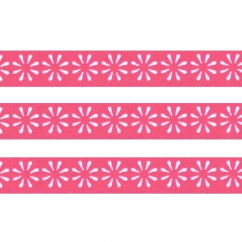 Washi Masking Tape Blumen - weiß/pink