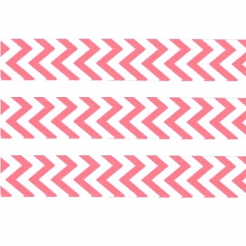 Washi Masking Tape Chevron - weiß/rosa