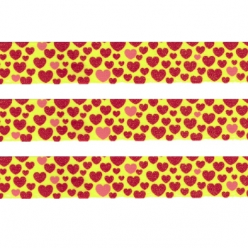 Washi Masking Tape Herzen - rot/gelb