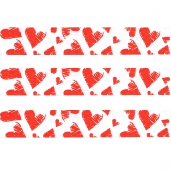 Washi Masking Tape Herzen - rot/weiß