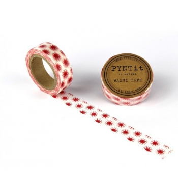 Washi Masking Tape Schneeflocken - rot/weiß