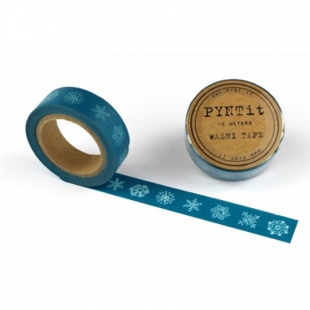 Washi Masking Tape Schneeflocken - weiß/blau