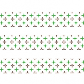 Washi Masking Tape Sterne/Blumen - grün/braun/weiß