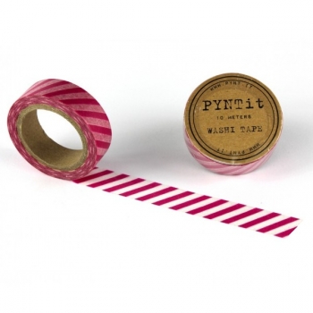 Washi Masking Tape Streifen - pink/weiß