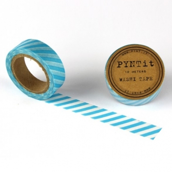 Washi Masking Tape Streifen - türkis/weiß