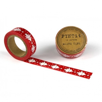 Washi Masking Tape Tannenbaum - weiß/rot