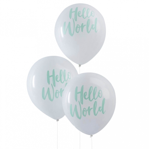 ballons-hello-world-mint-weiss