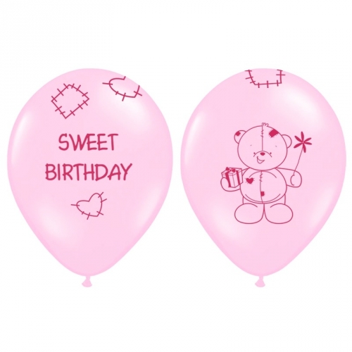 Ballons 6er Set Sweet Birthday - pink