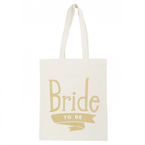 Jutebeutel - Bride To Be - gold