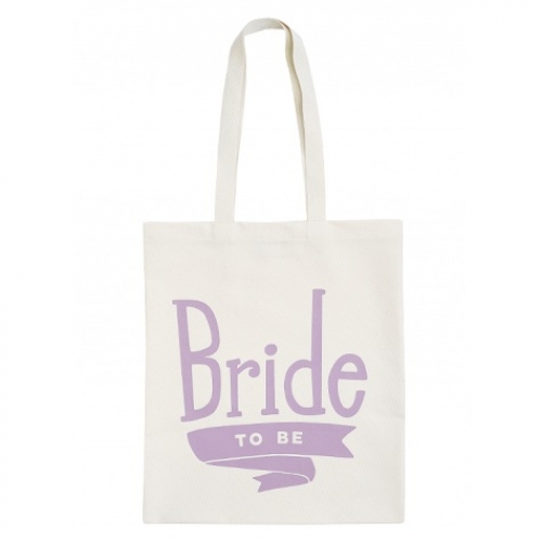 Jutebeutel - Bride To Be - lavendel