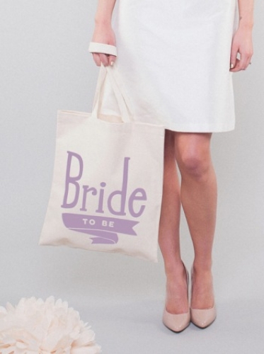 Jutebeutel - Bride To Be - lavendel