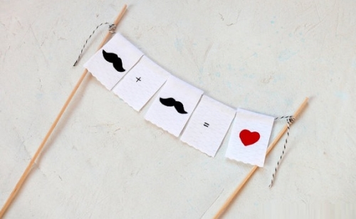 Cake Topper Girlande Moustache+Moustache