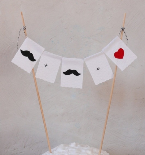 Cake Topper Girlande Moustache+Moustache