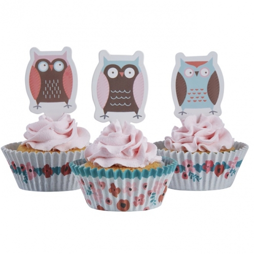 Cupcake Deko-Set Kleine Eule