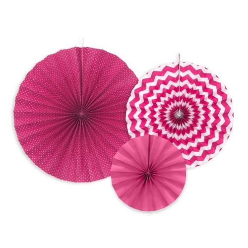 Dekofächer 3er Set - fuchsia