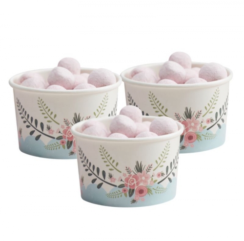 Eisbecher mit Holzlöffeln Fancy Flowers